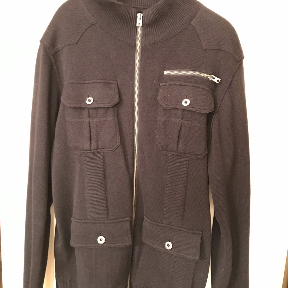 BKE Black zip up sweater